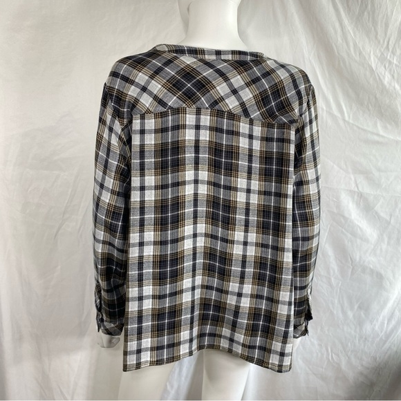 Workshop Republic Clothing Women’s Plaid Flannel Slouched Button Down - Picture 4 of 6